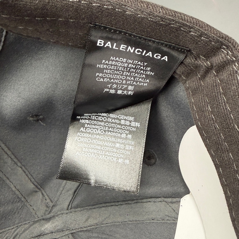 Balenciaga Charcoal Gray Baseball Cap with White Logo - Picture 7 of 8